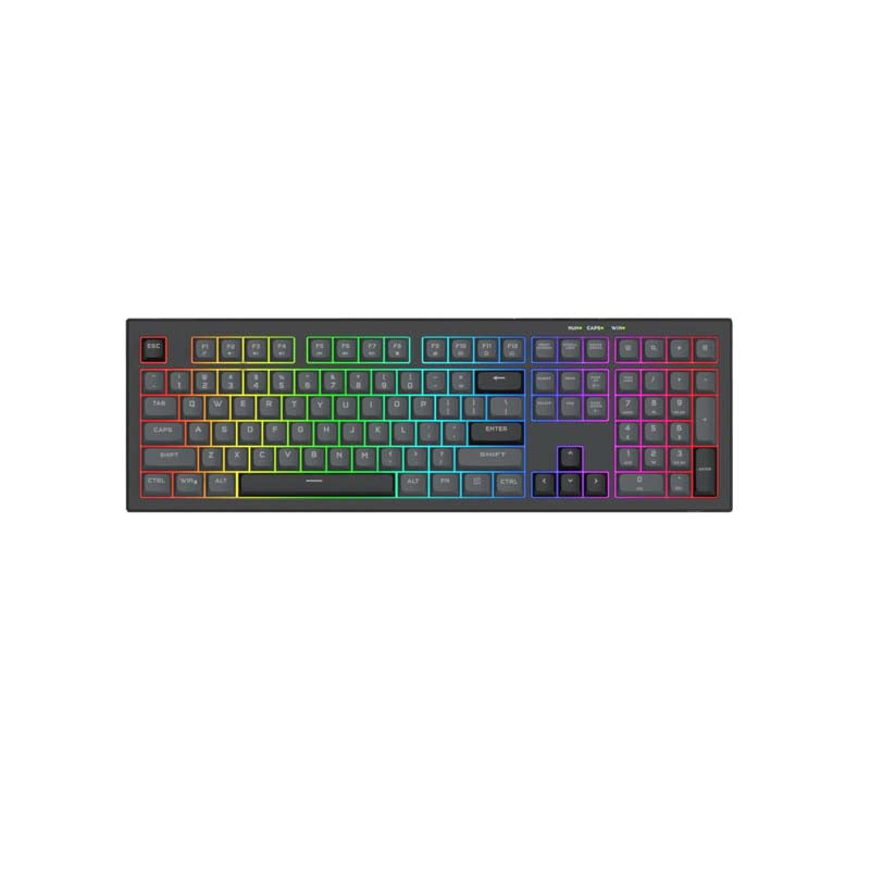 Redragon K518 Crux Full-Sized RGB Membrane Keyboard - Black - Black