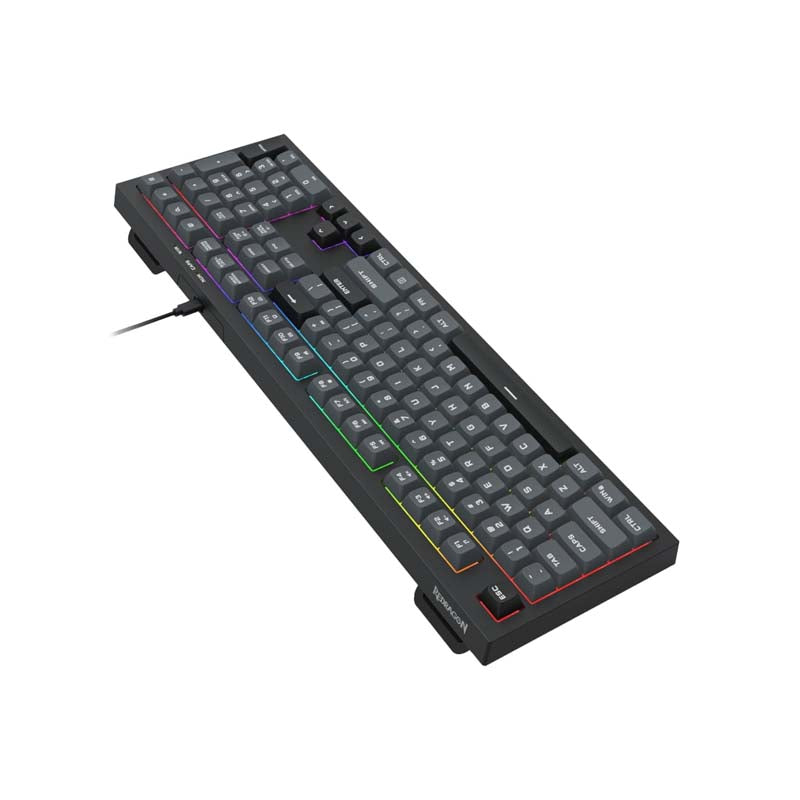 Redragon K518 Crux Full-Sized RGB Membrane Keyboard - Black - Black