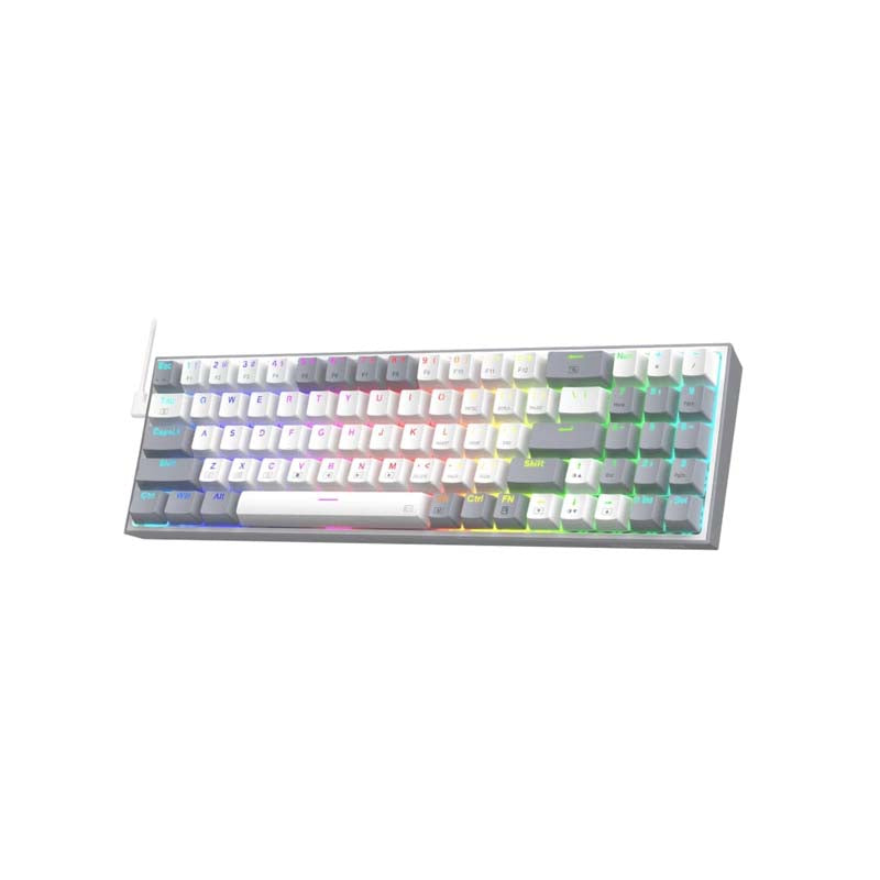Redragon K628 Pollux 75% RGB Mechanical Keyboard - White / Grey - White/Grey
