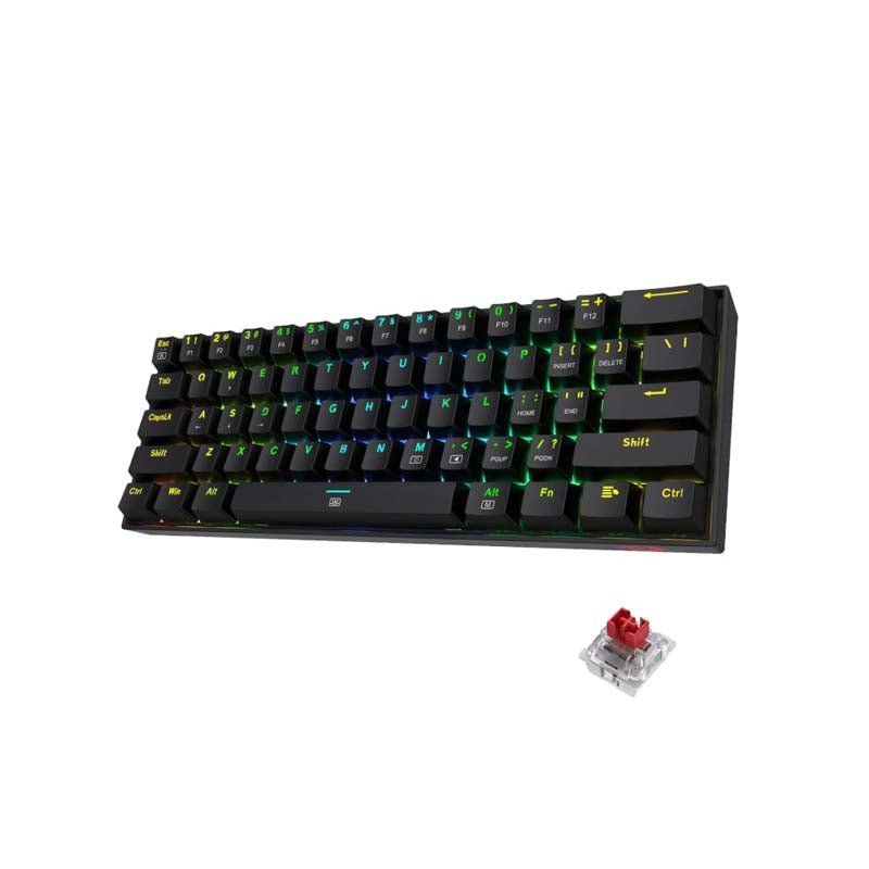 Redragon K630 Wired RBG Mechanical Keyboard - Black - Black
