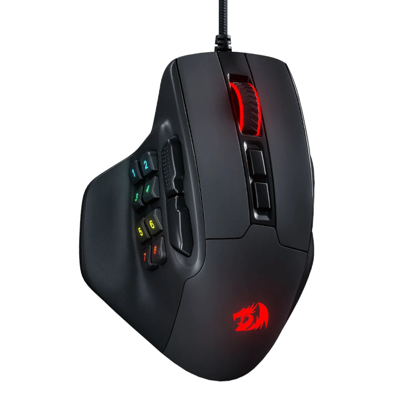 Redragon M811 Aatrox MMO Gaming Mouse - Black - Black