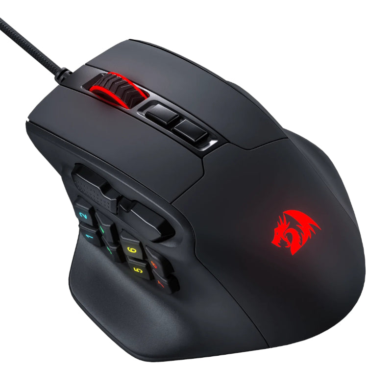 Redragon M811 Aatrox MMO Gaming Mouse - Black - Black