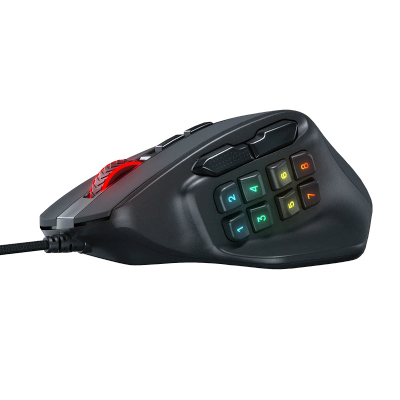 Redragon M811 Aatrox MMO Gaming Mouse - Black - Black