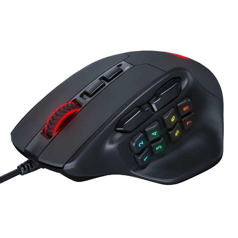 Redragon M811 Aatrox MMO Gaming Mouse - Black - Black
