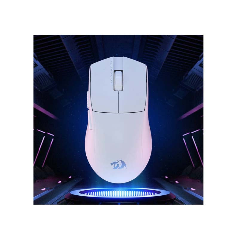 Redragon M916 Pro 1K 3-Mode Wireless Gaming Mouse - White - White