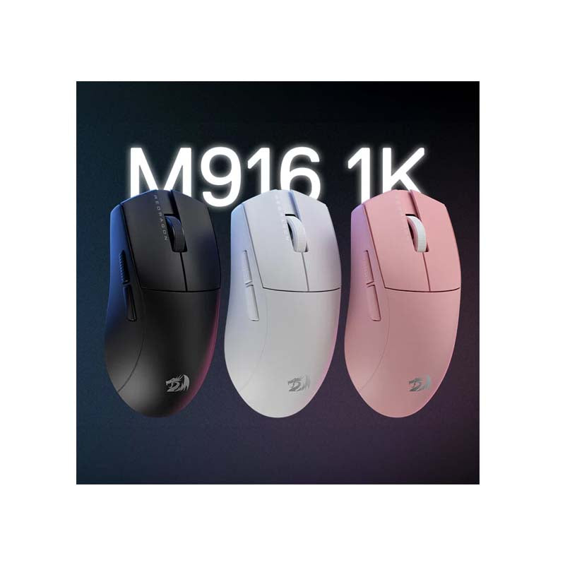Redragon M916P Pro 1K 3-Mode Wireless Gaming Mouse - Pink - Pink
