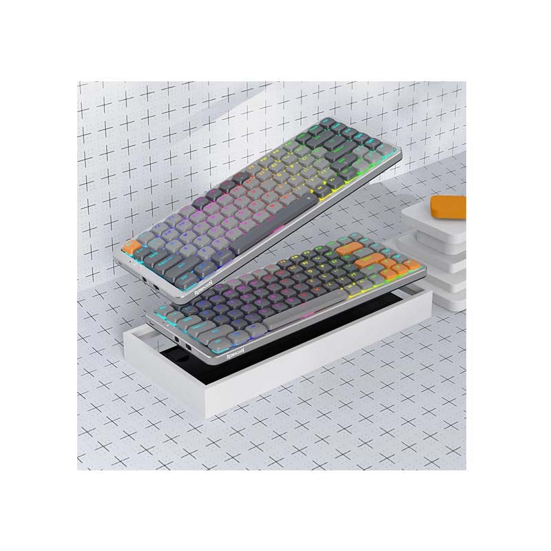 Redragon Mechanical Azure Wireless Gaming Keyboard - Grey - Grey