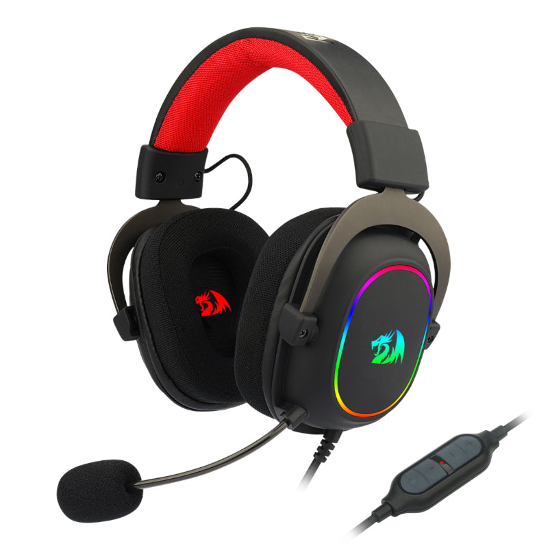 Redragon Over Ear Zeus-X USB RGB Gaming Headset - Black - Black