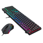 Redragon S107 RGB Gaming Essentials Wired Gaming Keyboard and Mouse Bundle - Black