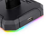 Redragon Scepter Pro Quad USB RGB Headset Stand - Black - Black