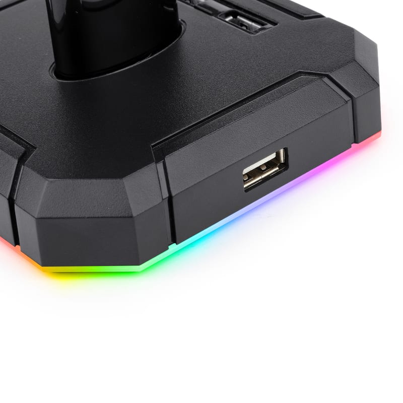 Redragon Scepter Pro Quad USB RGB Headset Stand - Black - Black