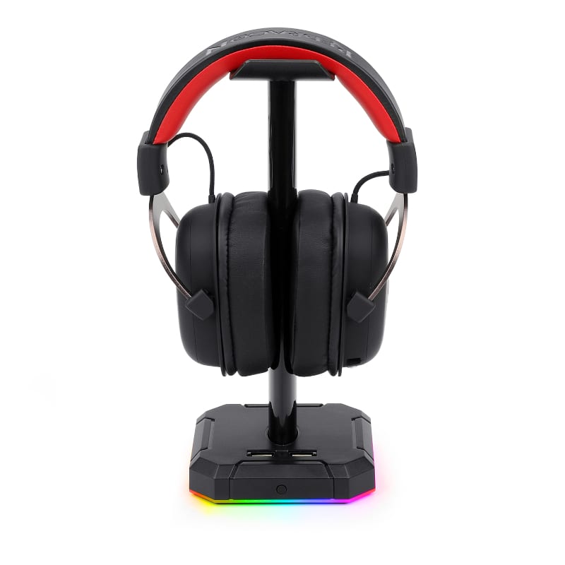 Redragon Scepter Pro Quad USB RGB Headset Stand - Black - Black
