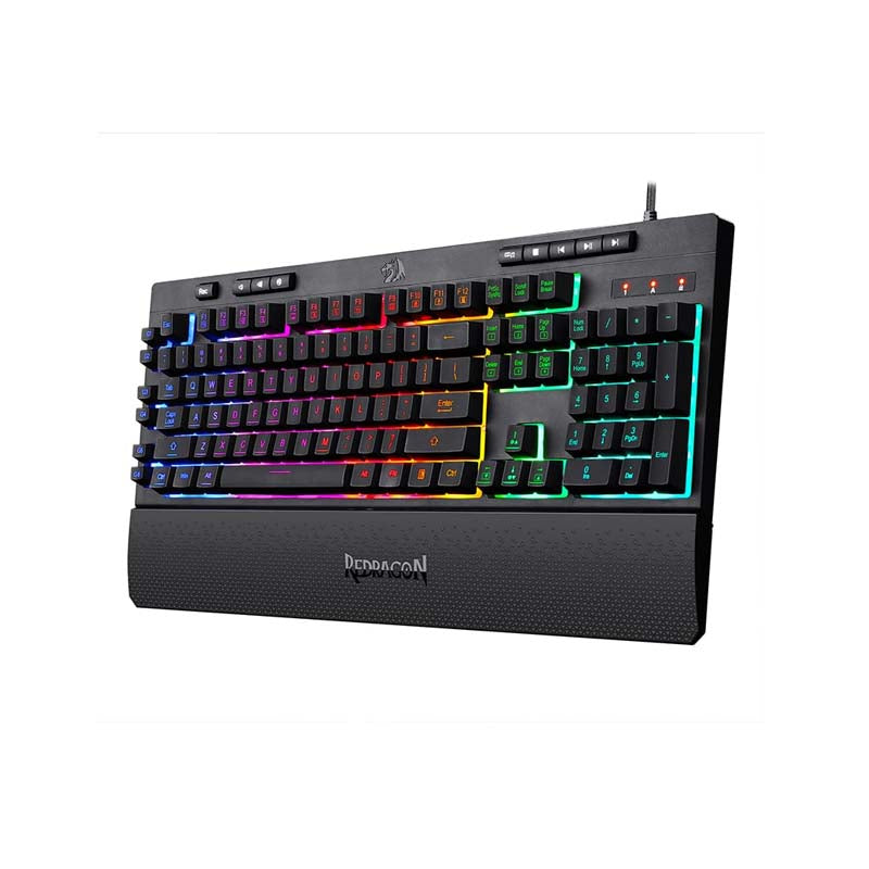 Redragon Shiva K512 104-Key Membrane RGB Gaming Keyboard - Black - Black