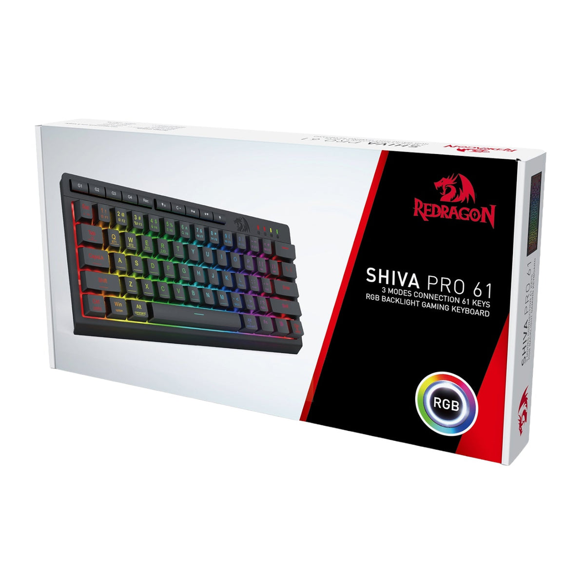 Redragon SHIVA K522 PRO RGB Wireless Gaming Keyboard- Black - Black