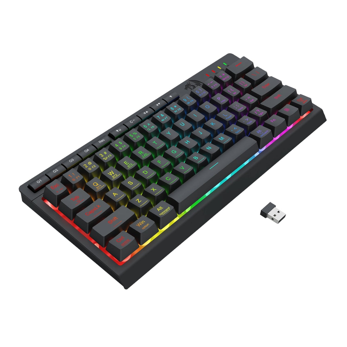 Redragon SHIVA K522 PRO RGB Wireless Gaming Keyboard- Black - Black