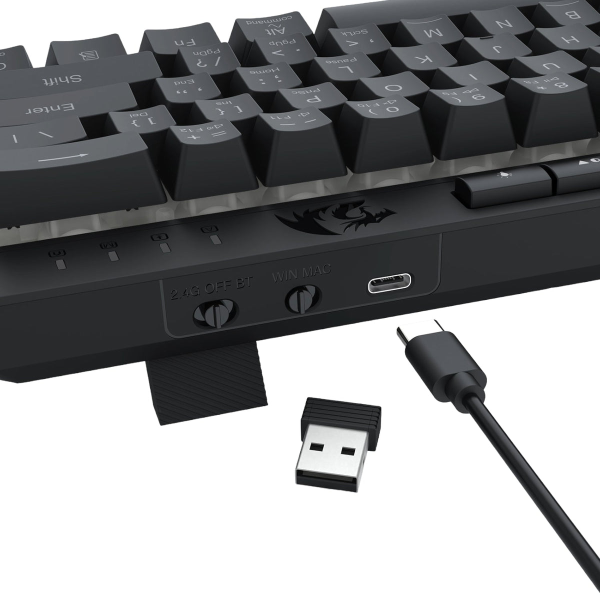 Redragon SHIVA K522 PRO RGB Wireless Gaming Keyboard- Black - Black