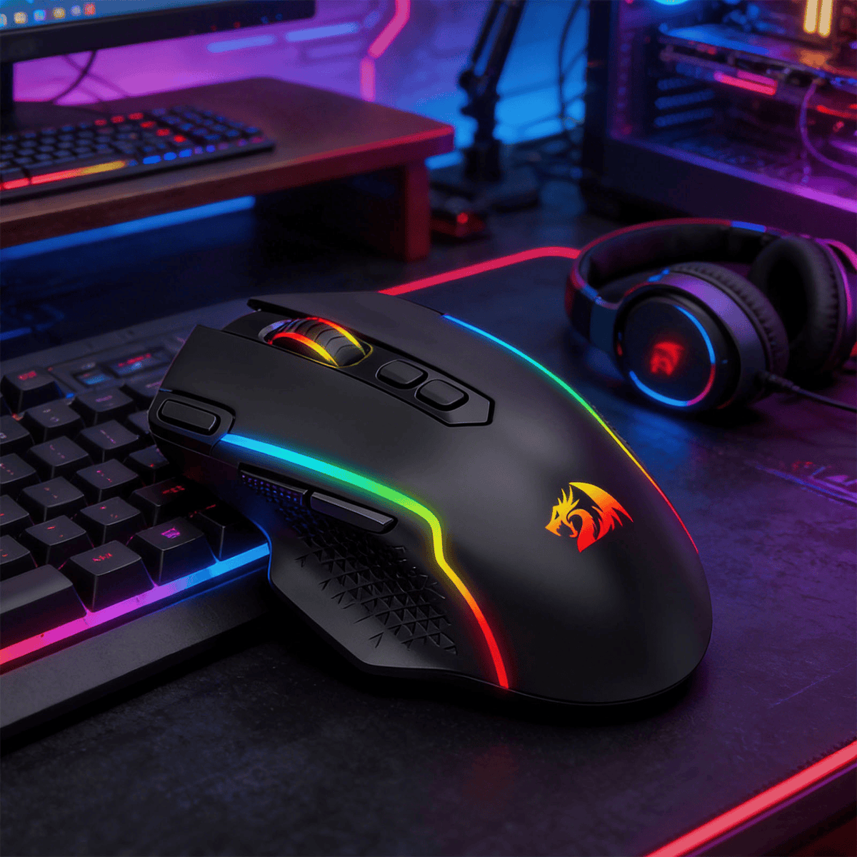 Redragon TAIPAN MAX 12000DPI Wireless Gaming Mouse - Black - Black