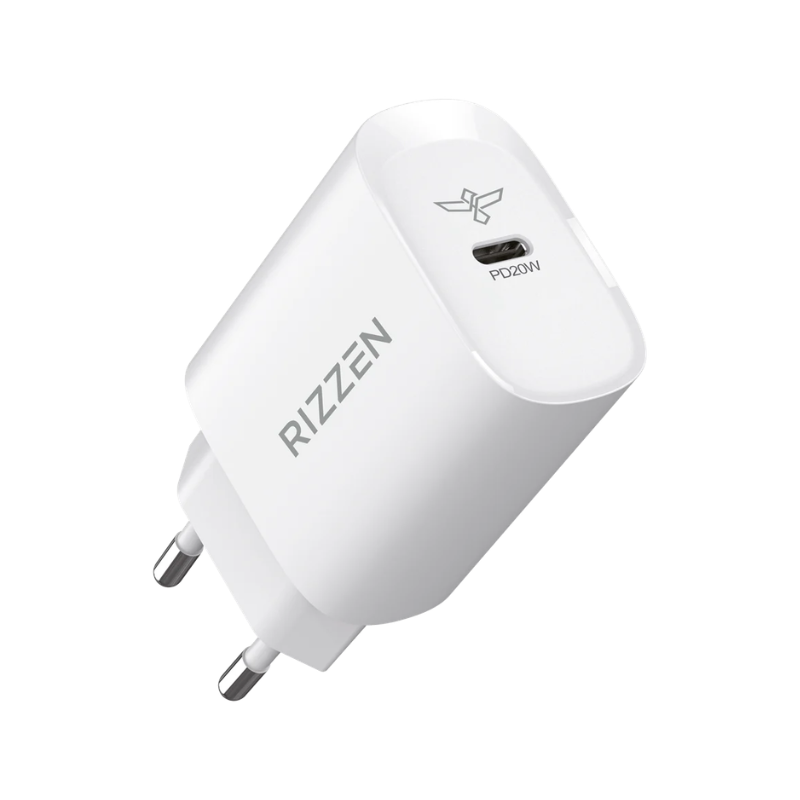 Rizzen 20W Type-C Wall Charger - White - White
