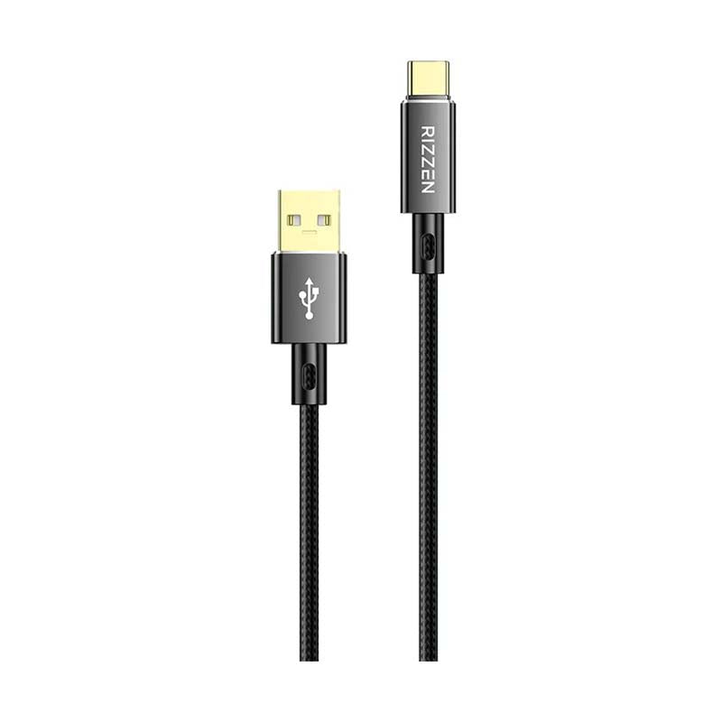 Rizzen 60W USB-A to USB-C Cable 1.5m - Black - Black