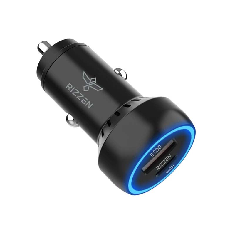 Rizzen Dual Rapid Car Charger 48W - Black - Black