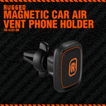 Rugged by Volkano Magnetic Car Air Vent Phone Holder - Black - Black - Mobile Accessories