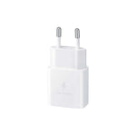 Samsung 1 USB C Port Travel Adapter PD 15W with Cable Type C to Type C - White - White