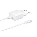 Samsung 1 USB C Port Travel Adapter PD 15W with Cable Type C to Type C - White - White