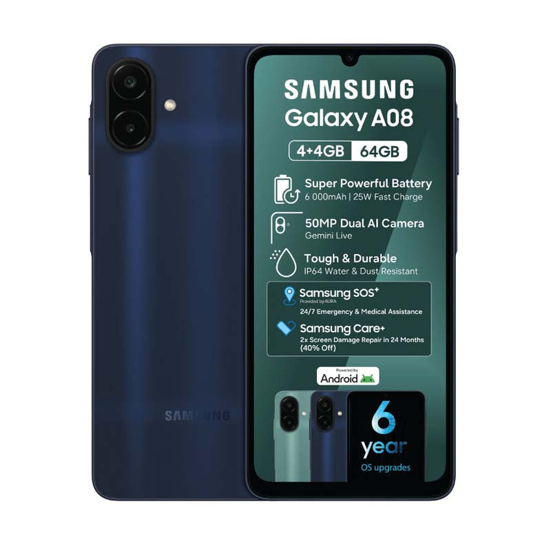 Samsung Galaxy A08 4G Dual Sim 64GB - Dark Blue - Dark Blue