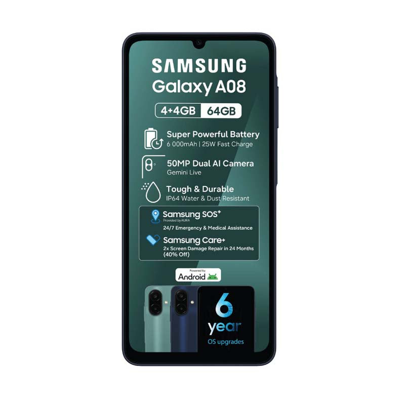 Samsung Galaxy A08 4G Dual Sim 64GB - Green - Green