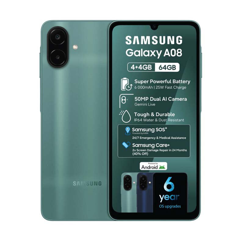 Samsung Galaxy A08 4G Dual Sim 64GB - Green - Green