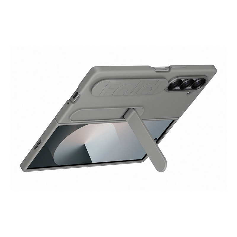 Samsung Galaxy Z Fold6 Silicone Standing Case with Strap - Grey - Grey