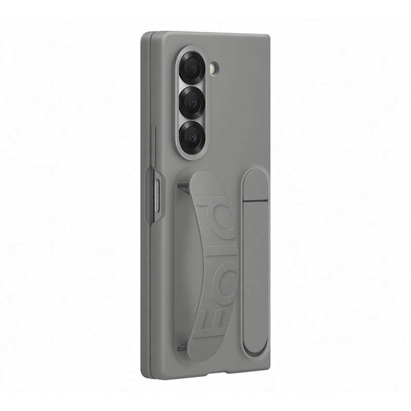 Samsung Galaxy Z Fold6 Silicone Standing Case with Strap - Grey - Grey