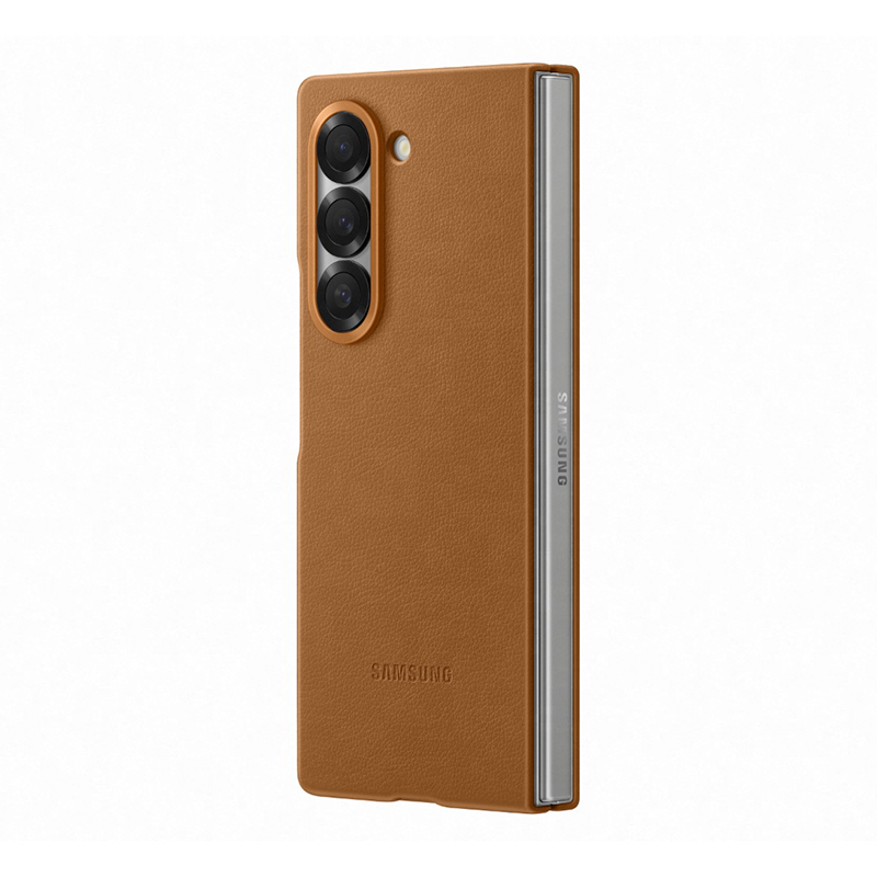Samsung Galaxy Z Fold6 Vegan Leather Kindsuit Case - Brown - Brown