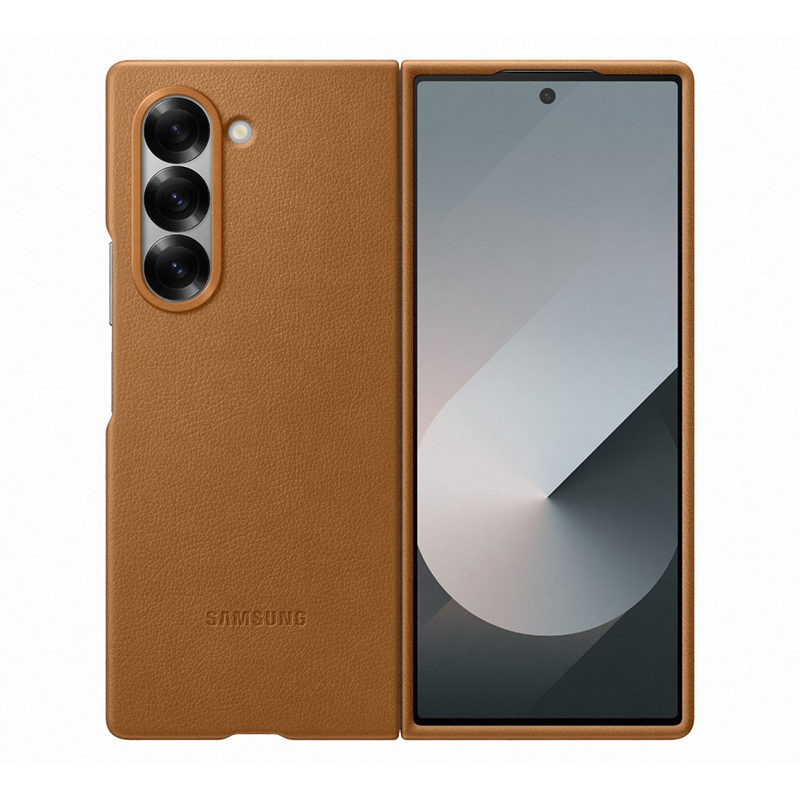 Samsung Galaxy Z Fold6 Vegan Leather Kindsuit Case - Brown - Brown