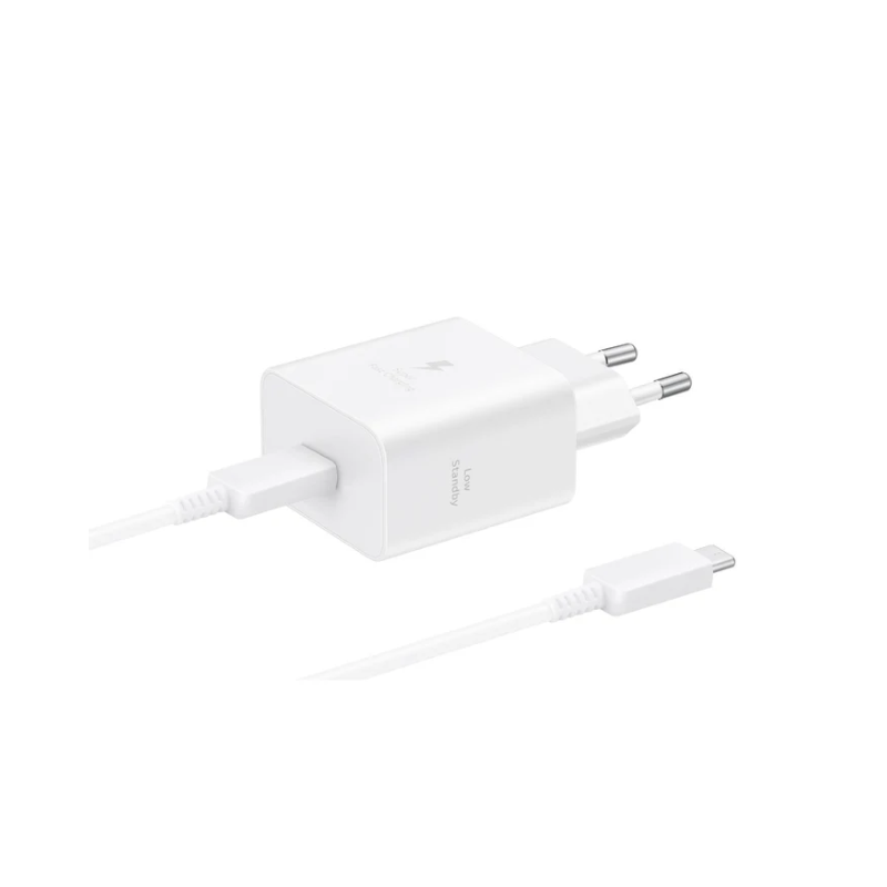 Samsung1 Port Travel Adapter 45W Type C Cable - White - White