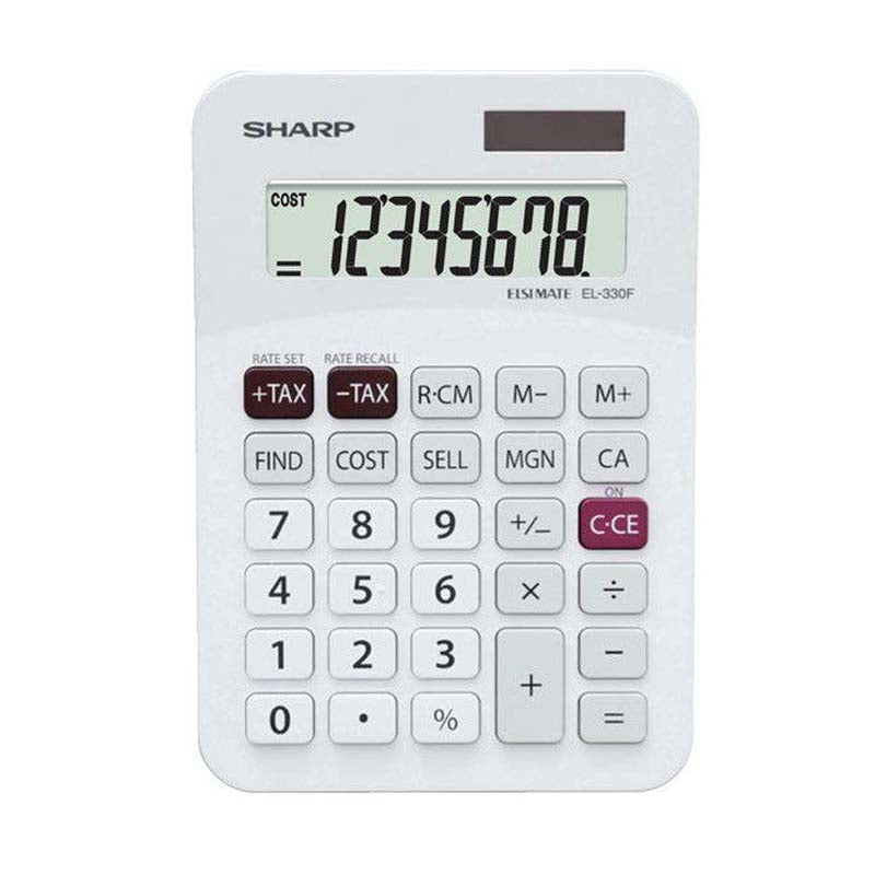 Sharp EL-330F Desktop Calculator - White - White
