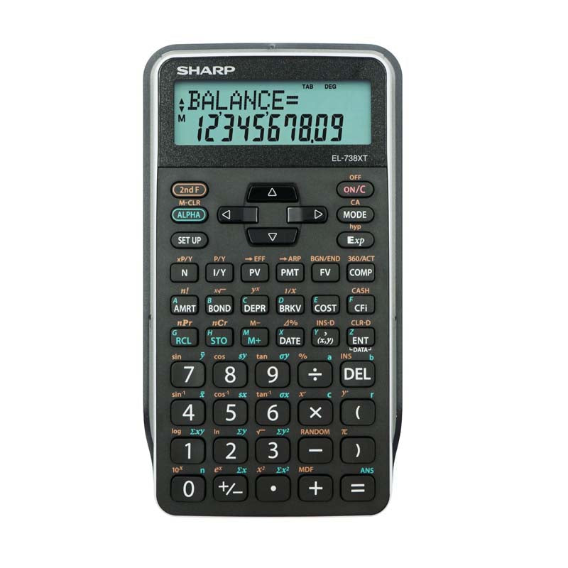 Sharp EL-738XTB Business and Financial Calculator - Black - Black