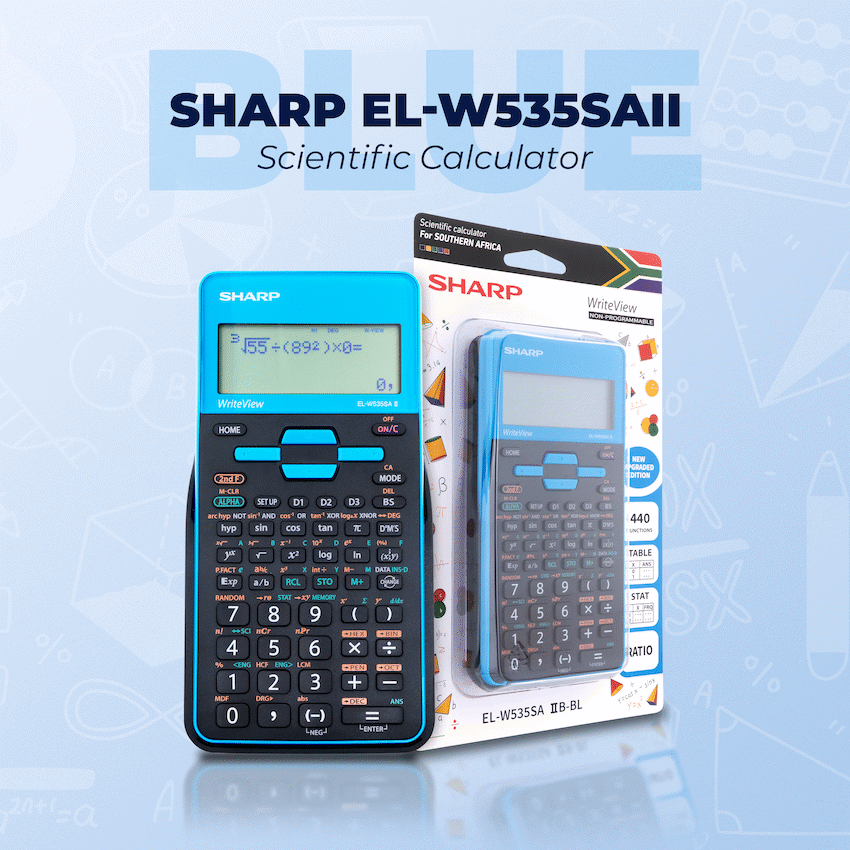 Sharp EL-W535SAII Scientific Calculator - Blue - Blue - Education and learning