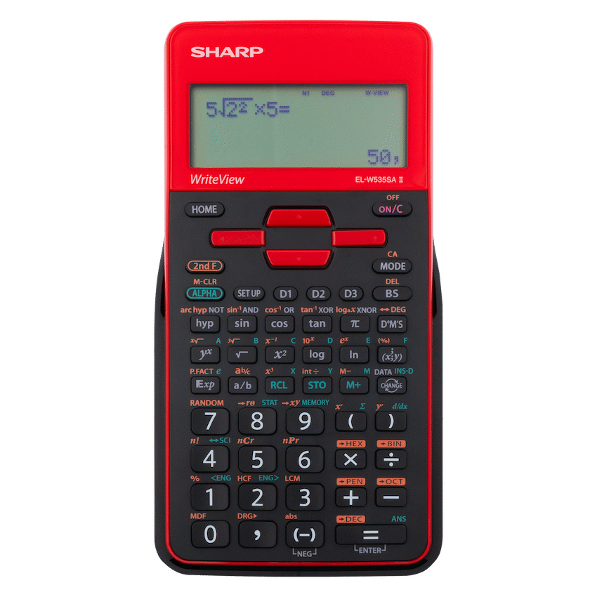 Sharp EL-W535SAII Scientific Calculator - Red - Red - Education and learning