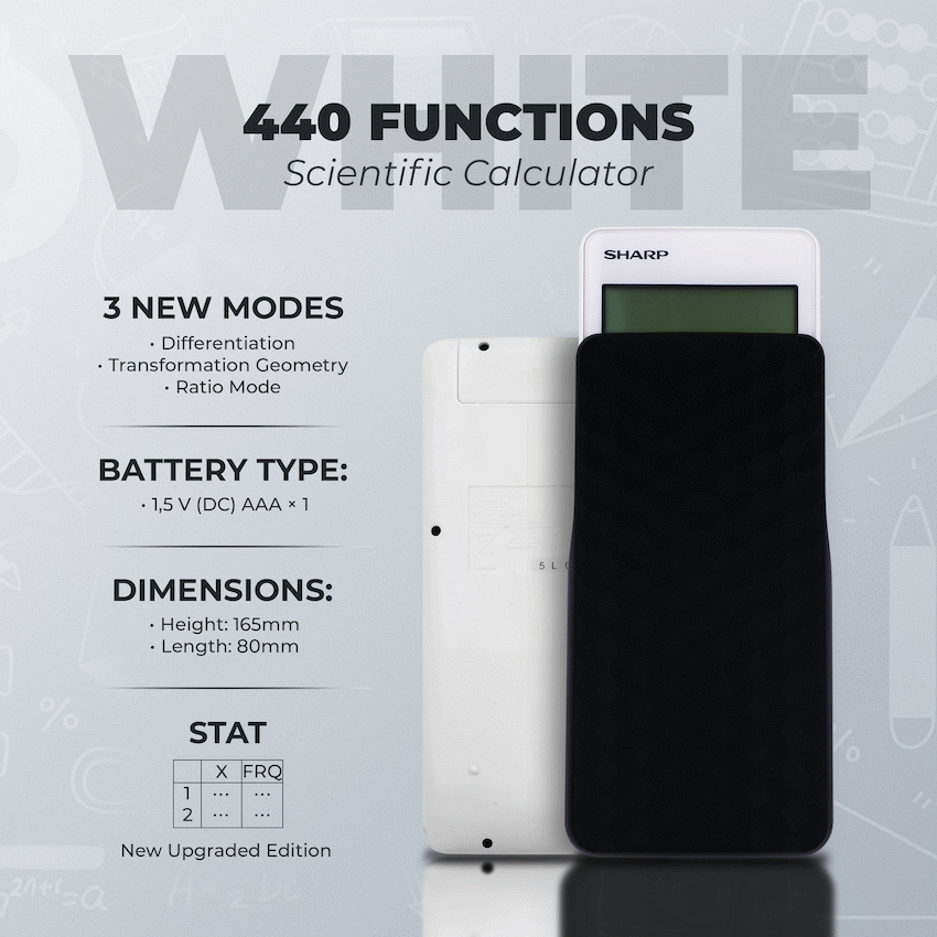 Sharp EL-W535SAII Scientific Calculator - White - White - Education and learning