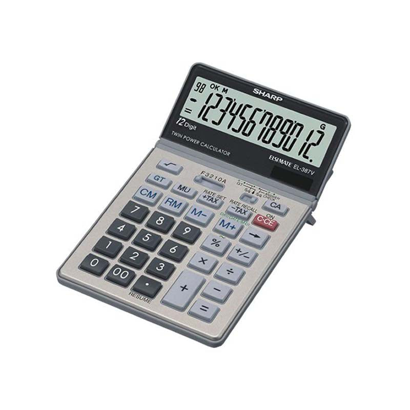 Sharp EL387V Multi Function Desktop Calculator - Silver - Silver