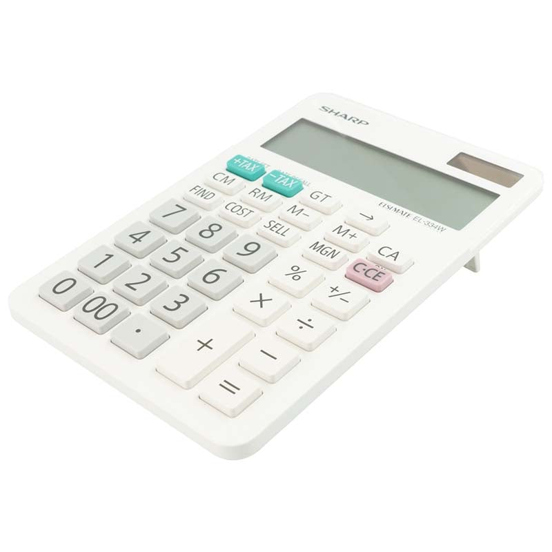Sharp ElsiMate EL334WB 12 Digit desk Calculator - White