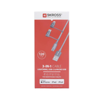 Skross 3-in-1 Charging Cable 1.2m - Space Grey - Space Grey