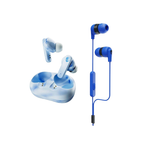 Skullcandy Bundle Ecobuds True Wireless Earbuds + Inkd In-Ear Earbuds with Mic - Glacier Blue & Cobalt Blue - Blue