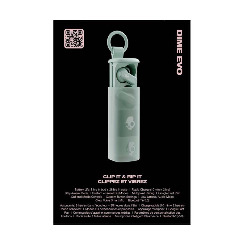 Skullcandy Dime Evo True Wireless In-Ear Earbuds - Preppy Sage - Green