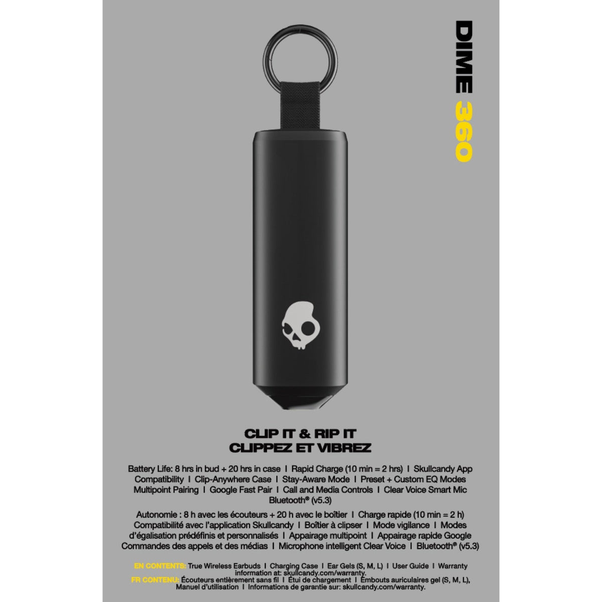 Skullcandy Dime® 360 Earbuds - Black - True Black