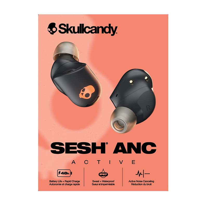 Skullcandy Sesh ANC Active True Wireless Earbuds â€“ Black / Orange - Orange / Black