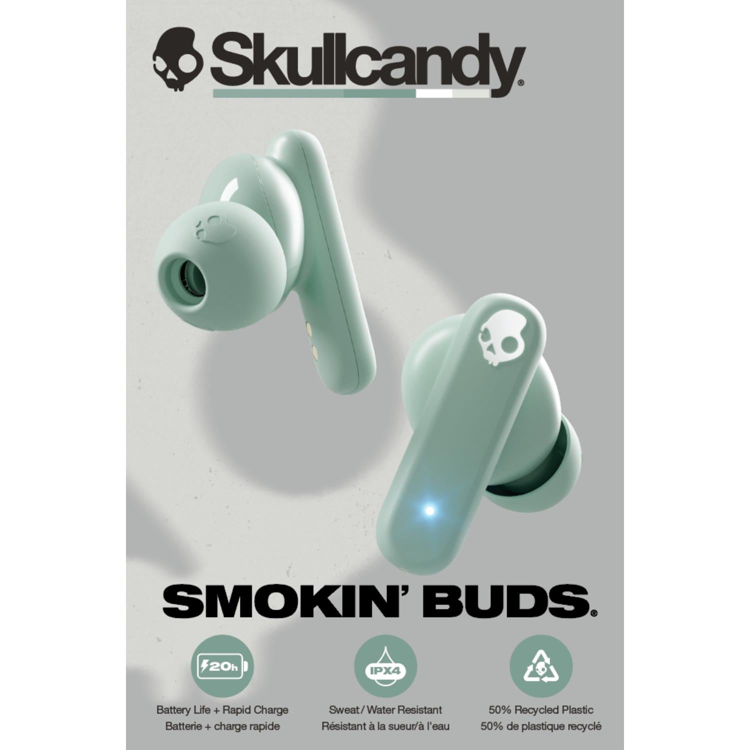 Skullcandy Smokin Buds® True Wireless Earbuds - Preppy Sage - Preppy Sage