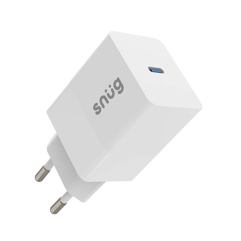 Snug 1 Port 45W PD Home Charger With Type C Cable - White - White