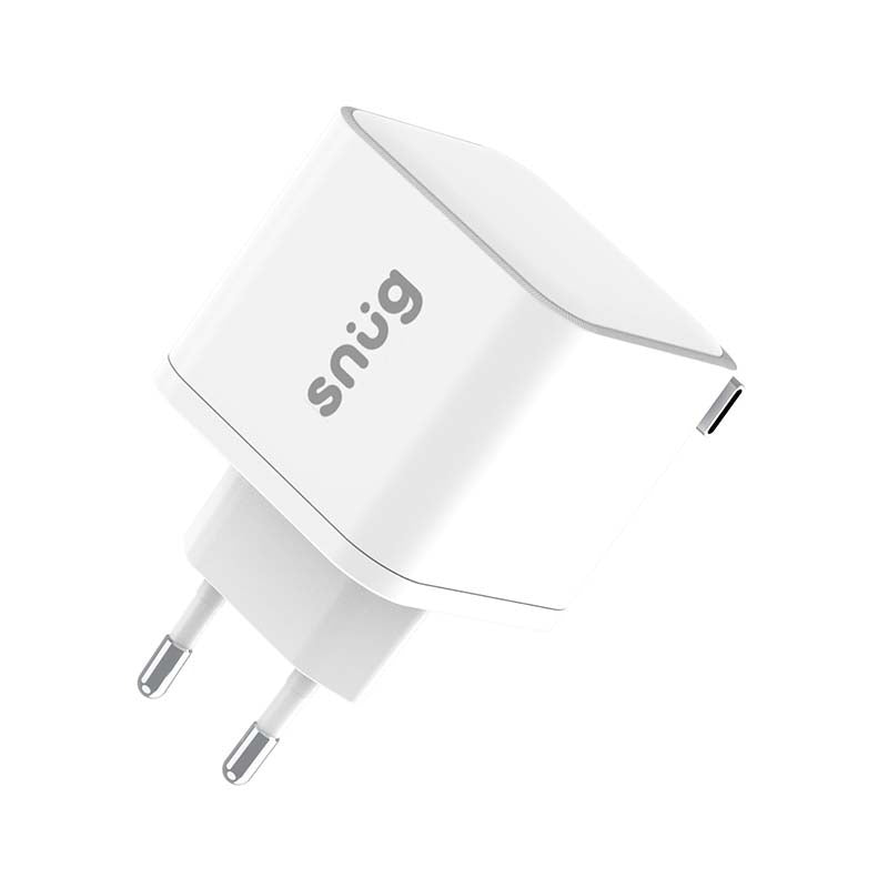 Snug 1 Port PD Charger With Retractable Cable 35W - White - White